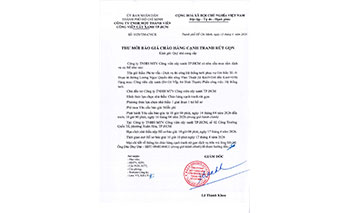 Thư mời báo giá chào hàng cạnh tranh rút gọn gói thầu Phi tư vấn - Dịch vụ thi công Hệ thống tưới phục vụ Gói thầu XL-3