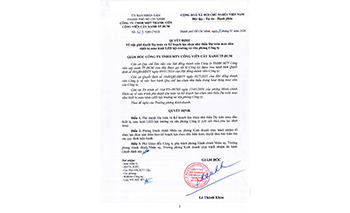 Quyết định về việc phê duyệt dự toán và kế hoạch lựa chọn nhà thầu dự toán mua sắm thiết bị màn hình LED hội trường và văn phòng công ty