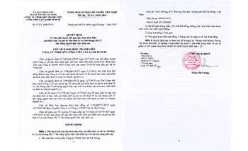 Quyết định về việc phê duyệt kết quả lựa chọn nhà thầu gói thầu dịch vụ phi tư vấn thuê 01 xe cẩu thùng cần 17 tấn nâng người làm việc trên cao