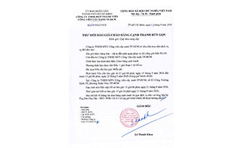 Thư mời chào hàng cạnh tranh và Quyết định về việc phê duyệt Hồ sơ báo giá Gói thầu hàng hóa – vật tư đất cảnh quan phục vụ thi công gói thầu XL-03