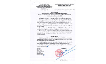 Quyết định về việc phê duyệt Dự toán và Kế hoạch lựa chọn nhà thầu  Dự toán mua sắm hàng hóa công cụ dụng cụ phục vụ hoạt động sản xuất kinh doanh của Công ty năm 2026