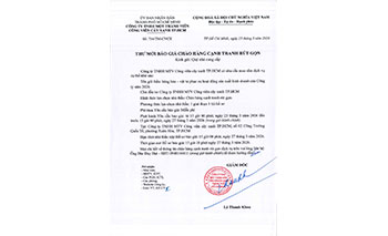 Thư mời báo giá chào hàng cạnh tranh rút gọn vật tư phục vụ hoạt động sản xuất kinh doanh của Công ty năm 2026