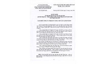 Quyết định Về việc phê duyệt kết quả lựa chọn nhà thầu gói thầu Hàng hóa – công cụ dụng cụ phục vụ hoạt động sản xuất kinh doanh của Công ty năm 2026