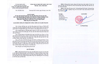 Quyết định Về việc phê duyệt Kế hoạch lựa chọn nhà thầu thuộc dự toán mua sắm  dịch vụ thi công hệ thống tưới phục vụ Gói thầu XL-3: Đoạn từ đường Lương Ngọc Quyến đến sông Vàm Thuật